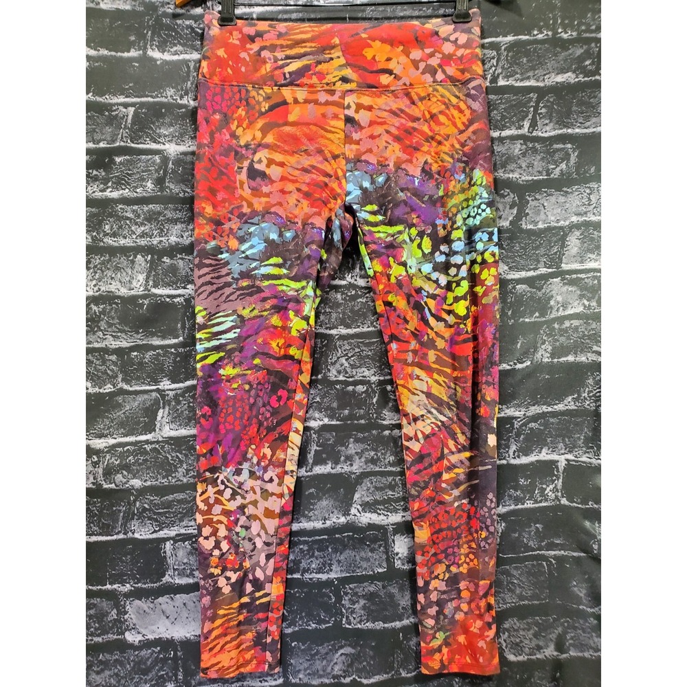 Soft Surroundings Pants Womens Small Pink Orange Green Watercolor Activewear